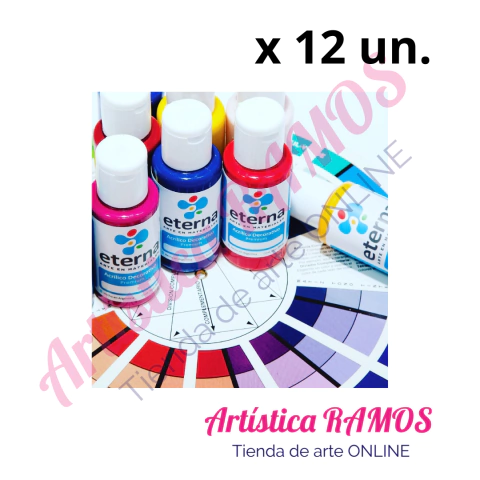 Promo 12 Acrílicos Decor. ETERNA x 50cm3 a Elección