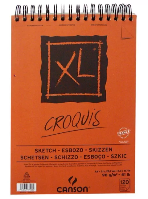 Espiral Canson XL Croquis A4 90grs 120 Hojas