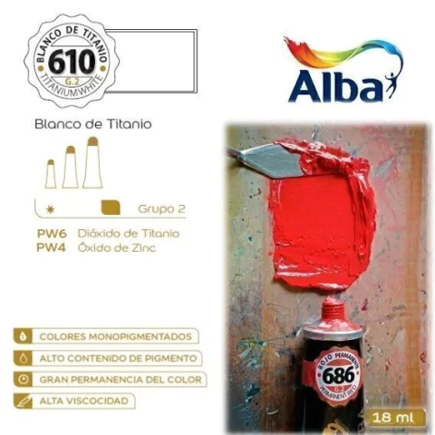 610 G2 Blanco Titanio Óleo Prof Alba x 18ml