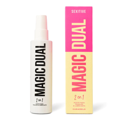 Aceite sensual para masajes & lubricante Magic Dual- Aroma Caramelo - comprar online