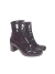Bota Corta con Taco Cuadrado, Punta Redonda y Cierre / Negro Charol - comprar online