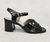 Sandalia Tira Cruzada y Tachas / Negro Charol - comprar online
