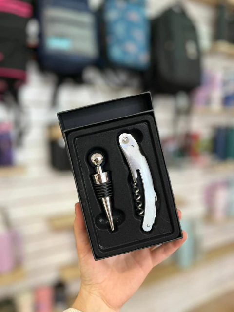 Set Destapador y Corcho Aluminio Vino