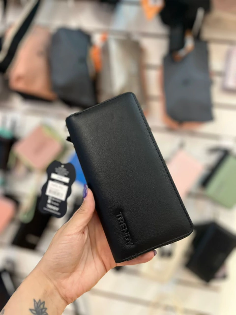 Billetera grande Trendy Negra