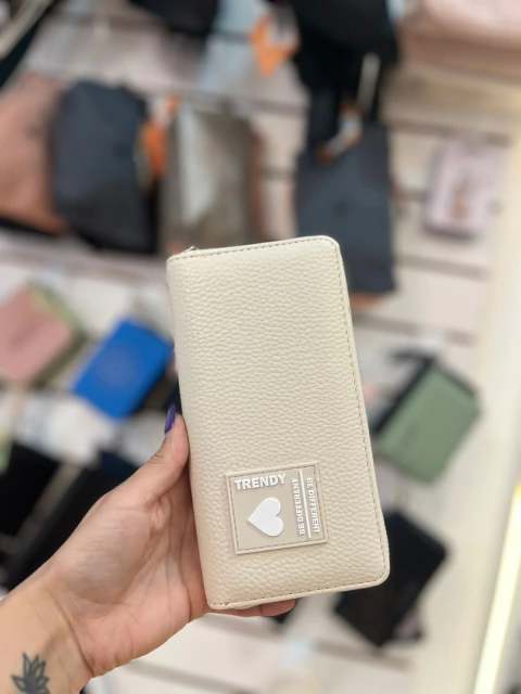 Billetera grande Trendy blanco