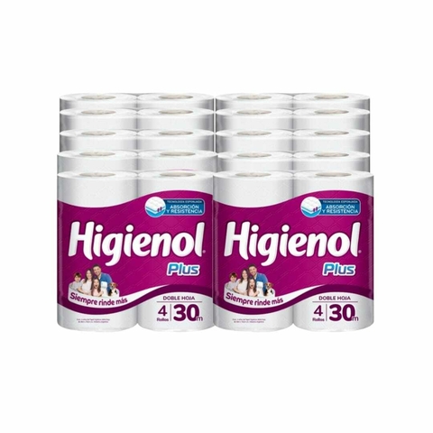 Bolsón Papel Higiénico Higienol Fusión Plus DH 30m 10 packs de 4 unidades
