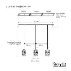 3 luces en línea - HEXA SPOT (3B) - loja online