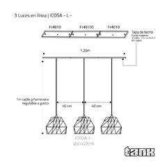 Imagen de 3 luces en línea - ICOSA L