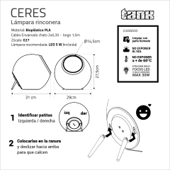 Ceres | Lámpara Rinconera - TANK Fábrica de Diseño