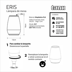 Eris | Lámpara de mesa - TANK Fábrica de Diseño