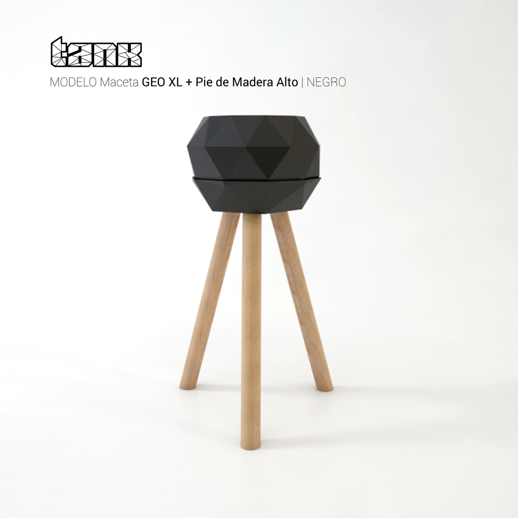 Maceta | GEO XL + Pie de madera ALTO
