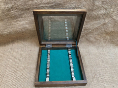Caja Habanos Para 6u. Madera, Alpaca Y Visor De Vidrio.