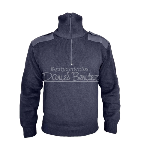 TRICOTA CUELLO ALTO AZUL FORRADA - comprar online