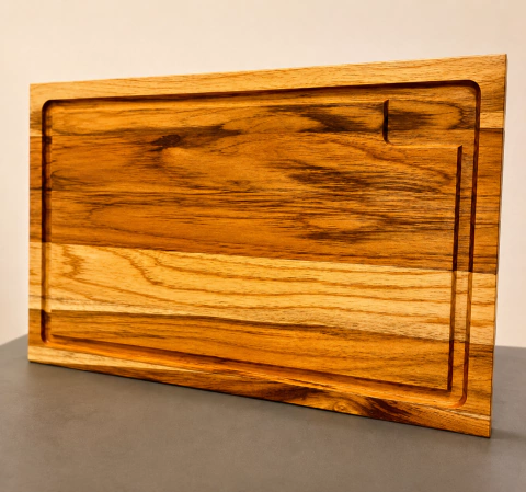 Tábua de Churrasco Teca 42x28x2cm "Clássica"