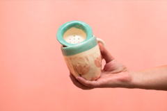 Mate y Taza con filtro de cerámica: Modelo Flores Margas