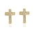 Brinco Crucifixo Cravejado Cristal Banhado a Ouro