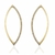 Brinco Elipse Metade Cravejado Cristal Banhado a Ouro