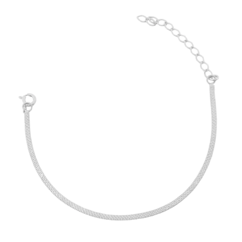 Pulseira Laminada Diamatanda Banhada a Prata