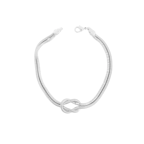 Pulseira Fio Alemão Nó Entrelaçado Banhada a Prata