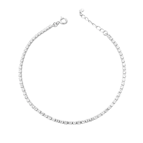 Pulseira Riviera Cristal 2mm Banhada a Prata