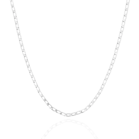 Corrente Masculina Elos Ovais Banhado a Prata