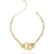 Pulseira Dupla Com Dois Círculos Cravejados Banhada a Ouro - comprar online