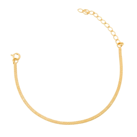 Pulseira Laminada Diamatanda Banhada a Ouro