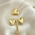 Conjunto Coração Liso Banhado a Ouro