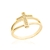 Anel Aro Duplo Com Crucifixo Cravejado Banhado a Ouro