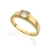 Anel Aro Liso Com Zircônia Cristal Banhado a Ouro