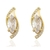 Brinco Trabalhado Com Navete Cristal Banhado a Ouro
