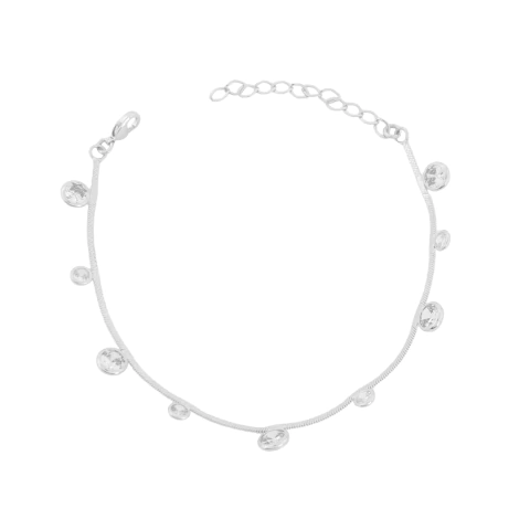 Pulseira Fita Com Pontos De Luz Banhada a Prata