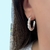 Brinco Argola Caracol e Zircônias 2,9cm Banhado a Prata