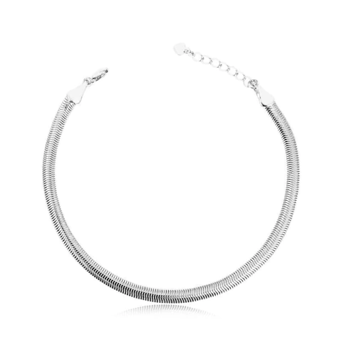 Pulseira Malha Fio Alemão 4mm Delicada Banhada a Prata