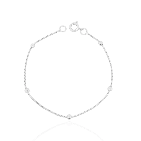 Pulseira Infantil Bolinhas Banhada a Prata - comprar online
