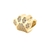 Berloque Separador Pata de Cachorro Cristal Banhado a Ouro