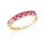 Anel Zircônias Redondas Rosa Banhado a Ouro