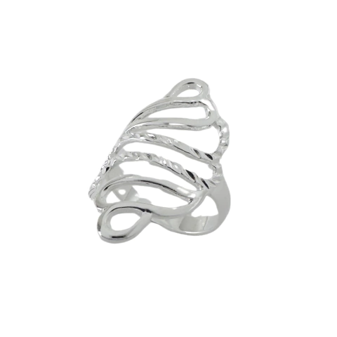 Anel Trabalhado Indiano Banhado a Prata