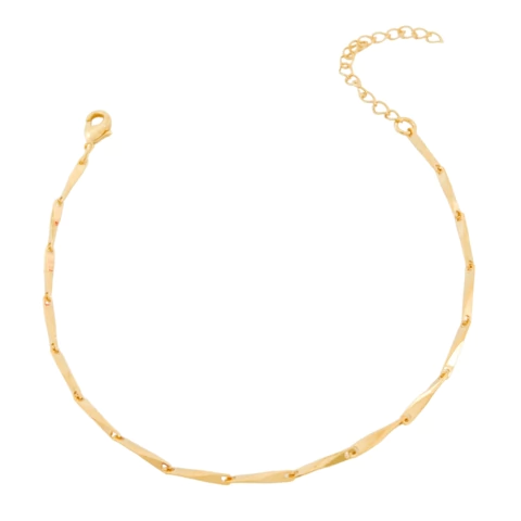 Pulseira Com Designer Torcido Banhada a Ouro