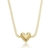 Colar Choker Malha com Coração Liso Banhado a Ouro