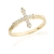 Anel Crucifixo Cravejado Cristal Banhado a Ouro