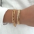 Pulseira Elos Largos Duplo Banhada a Ouro