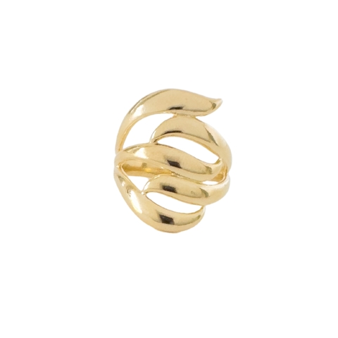 Anel Max Ondas Lisas Banhado a Ouro - comprar online