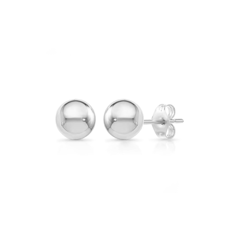 Brinco de Bolinha Lisa 8 mm Banhado a Prata