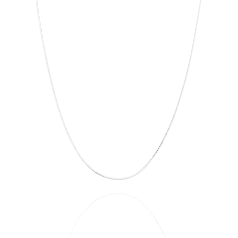 Colar Rabo de Rato Diamantada Banhado a Prata