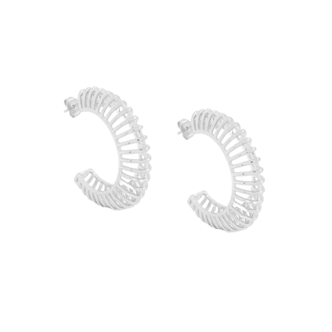 Brinco Argola Vazada Banhado a Prata