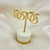 Brinco Oval Liso Duplo Banhado a Ouro - comprar online