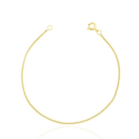 Pulseira Rabo De Rato Banhada a Ouro