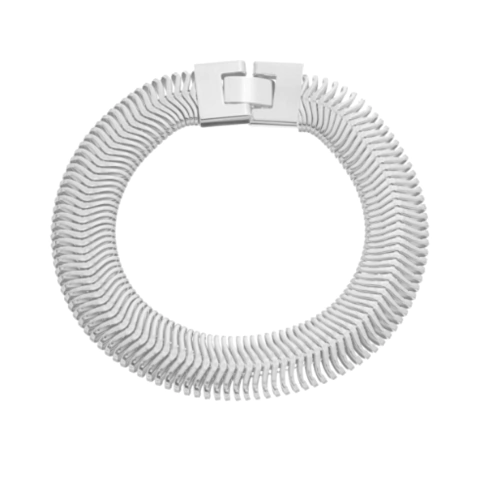 Pulseira Malha Snake Larga Banhado a Prata