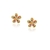 Brinco Flor Microzircônias Coloridas Banhado a Ouro